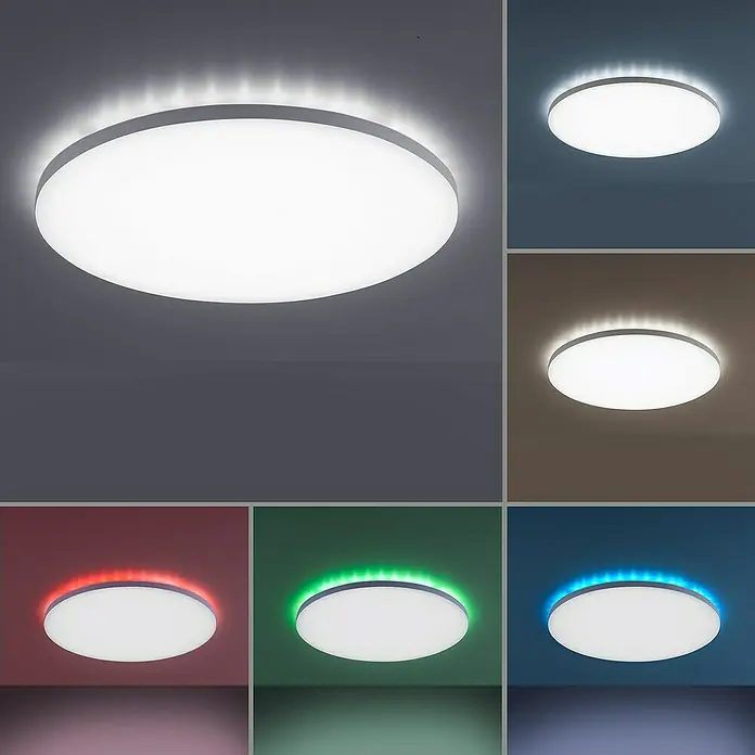 LeuchtenDirekt LED-Deckenleuchte rund - 24 W, Ø x H: 42 x 2,9 cm, Weiß, Sonstige - Detailaufnahme