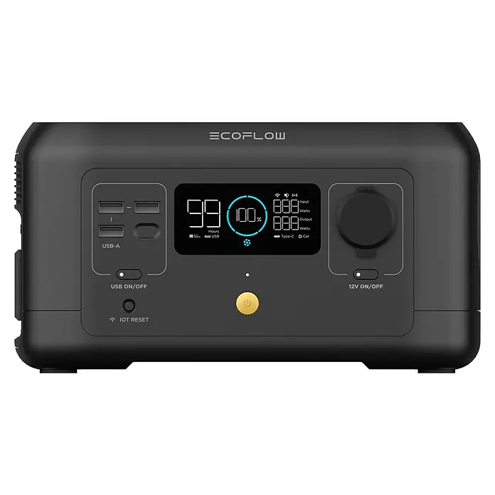 EcoFlow Powerbank River Mini - 210 Wh, Schwarz/Grau - Vorderansicht