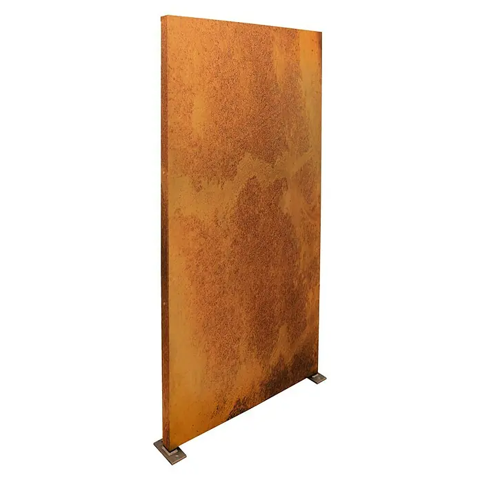Palatino Space Vertical Sichtschutzelement Uni - 87 x 180 cm, Cortenstahl, Motiv: Uni, Edelrost - Linke Seitenansicht