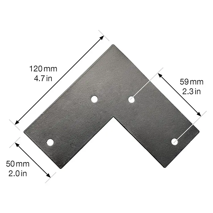 Wagner System Möbelfuß-Set Hairpin Design - Höhe: 400 mm, Schwarz matt, 4 Stk. - Skizze