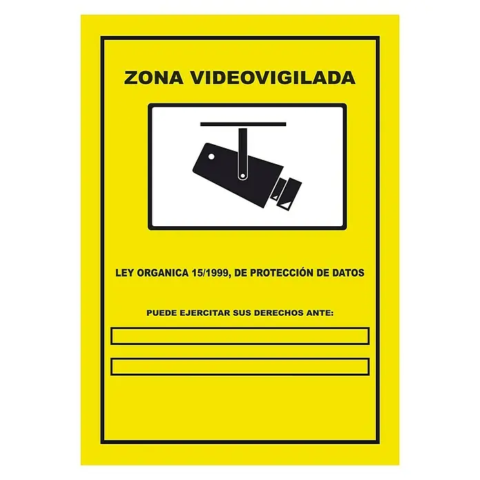 Cartel - Amarillo/Negro, Zona videovigilada