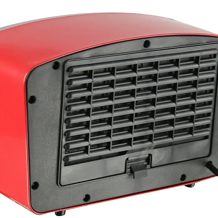 Emerio Keramik-Heizlüfter Radioman - 2.000 W, Firemen Red, 21 x 32 x 16 cm - Detailaufnahme
