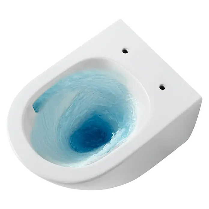 Camargue Paris Wand-WC-Set 2.0 - Spülrandlos, Ohne Spezialglasur, Spülform: Tief, WC Abgang: Waagerecht, Weiß - Ansicht von oben
