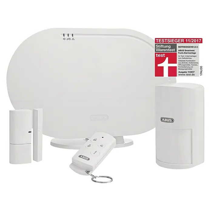 Abus Smartvest Alarmanlagen-Set FUAA35001A - Geeignet für: 32 Sensoren, Passend für: Abus Smartvest Alarmanlage, 4 Außensirenen, Weiß - Vorderansicht