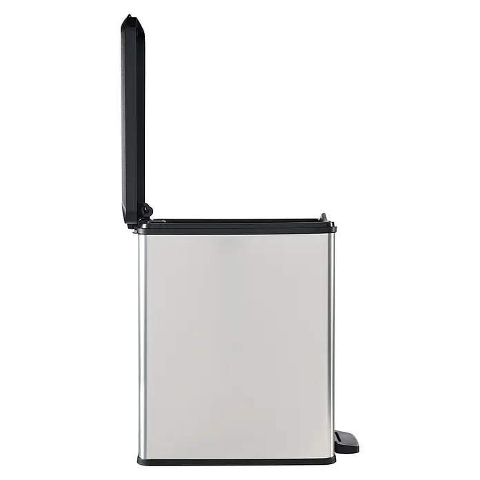 Cubo de la basura Slim bin - 40 l, Negro/Gris, Rectangular, Plástico - Vista de perfil izquierdo