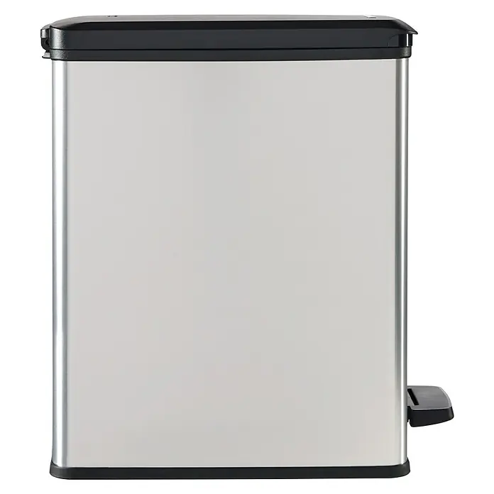 Cubo de la basura Slim bin - 40 l, Negro/Gris, Rectangular, Plástico - Vista de perfil izquierdo
