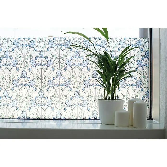 D-c-fix Lámina adhesiva translúcida - An x Al: 45 x 200 cm, Estampado azul - Foto ambiente