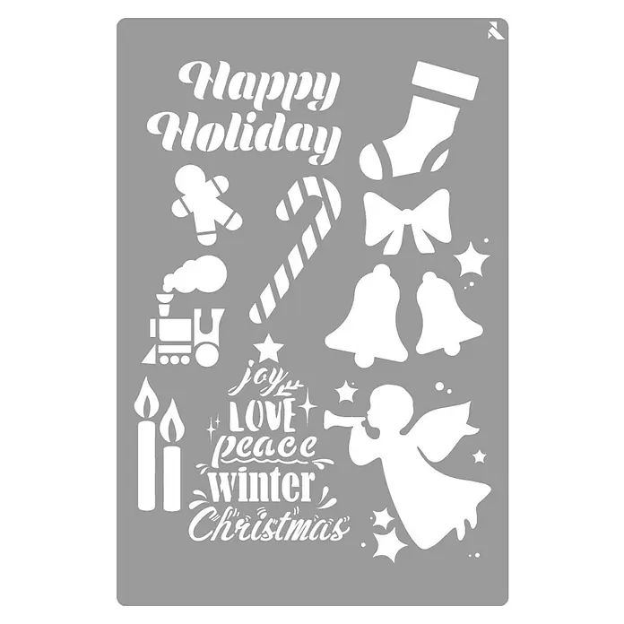 Plantilla decorativa Happy holiday - Navidad, 20 x 30 cm, Plástico - Vista frontal