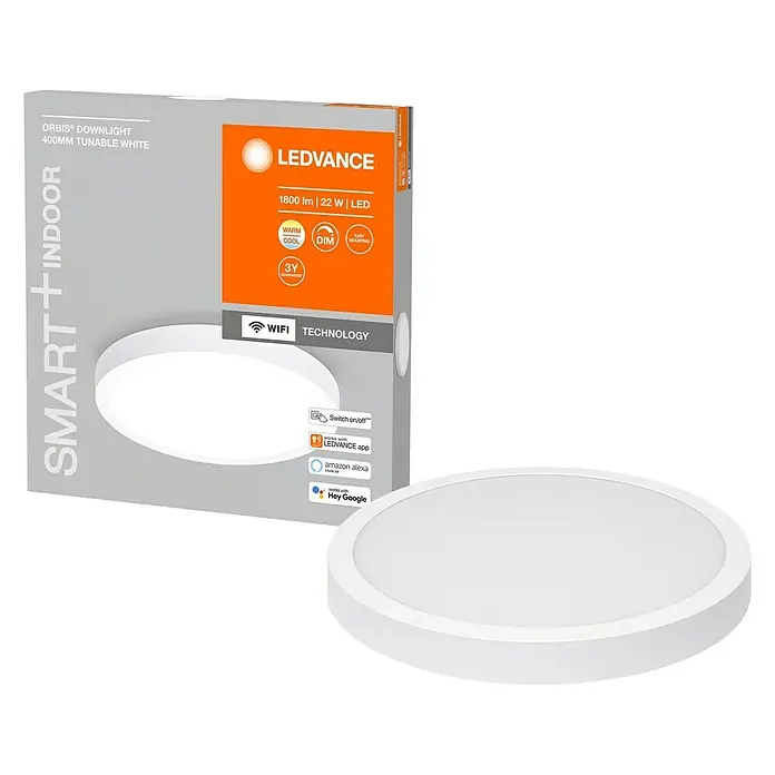 Ledvance LED-Deckenleuchte - 22 W, Mehrfarbig - Diagonale Ansicht