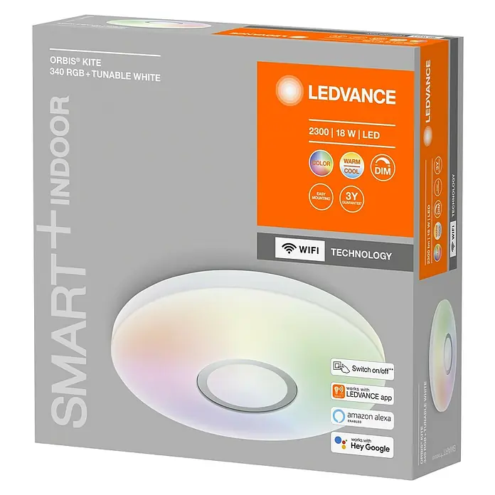 Ledvance LED mennyezeti lámpa kerek - 18 W, Fehér, RGBW - Szögletes nézet