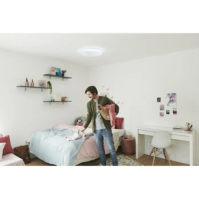 Ledvance LED-Deckenleuchte rund - 30 W, Ø x H: 56 x 7,6 cm, Weiß, Warmweiß - Anwendungsbeispiel