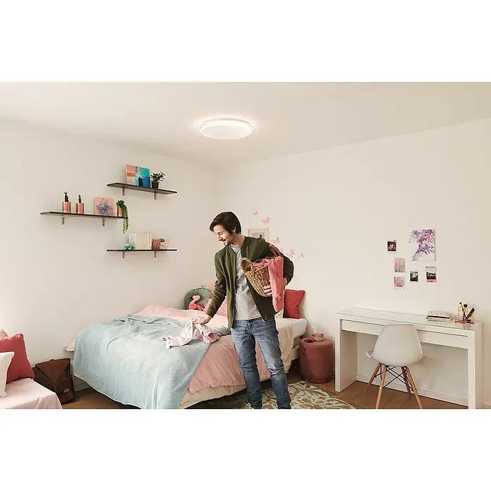 Ledvance LED-Deckenleuchte rund - 30 W, Ø x H: 56 x 7,6 cm, Weiß, Warmweiß - Anwendungsbeispiel