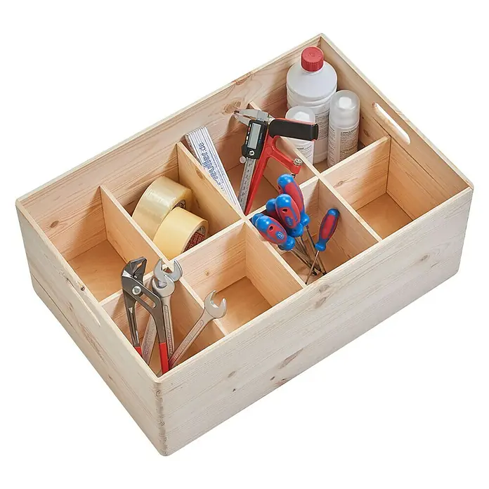 Zeller Stapelbox - L x B x H: 60 x 40 x 24 cm, XL, Nadelholz - Diagonale Ansicht