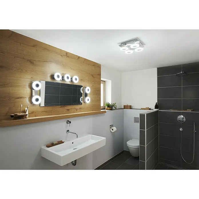 Ledvance LED-Wandstrahler - 21 W, L x B x H: 52 x 12 x 9,3 cm, Silber, Mehrfarbig, 1 Stk. - Stimmungsaufnahme