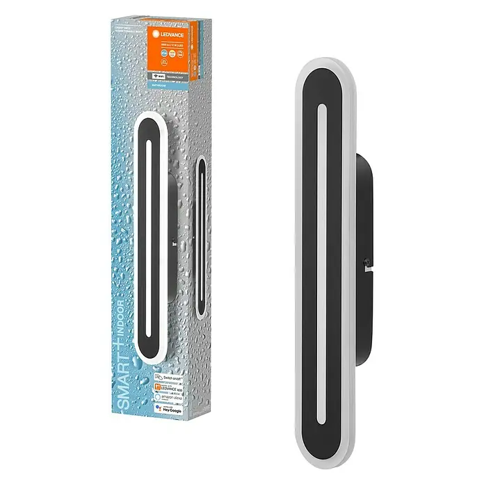 Ledvance LED-Wandleuchte - 17 W, L x B x H: 40 x 7 x 5 cm, Schwarz, Mehrfarbig - Diagonale Ansicht