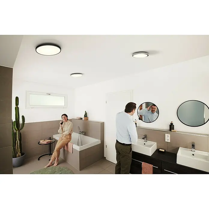 Ledvance LED-Wandleuchte rund - 32 W, Ø x H: 50 x 4,7 cm, Schwarz, Mehrfarbig - Anwendungsbeispiel