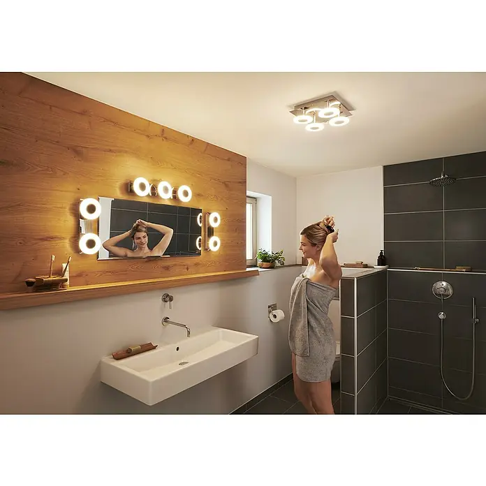 Ledvance LED-Deckenleuchte - 26 W, L x B x H: 30 x 30 x 9,3 cm, Silber, Mehrfarbig - Anwendungsbeispiel