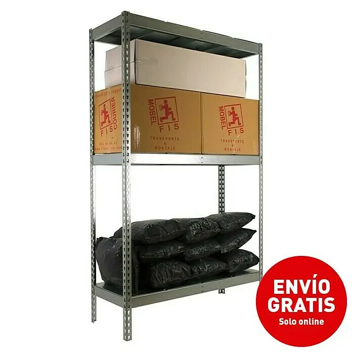 Simonrack Simonforte Estantería para cargas pesadas Metal - L x An x Al: 75 x 180 x 200 cm, Capacidad de carga: 600 kg/balda, Número de baldas: 3 ud., Galvanizado - Imagen de campaña