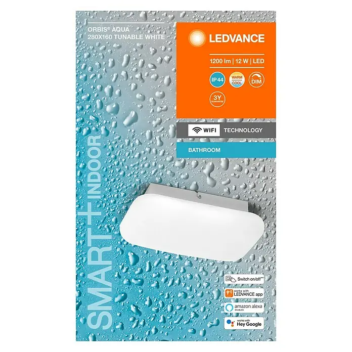 Ledvance LED-Wandleuchte - 12 W, L x B x H: 28 x 16 x 9,4 cm, Weiß, Mehrfarbig - Vorderansicht