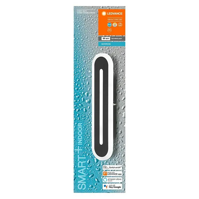 Ledvance LED-Wandleuchte - 13 W, L x B x H: 30 x 7 x 5 cm, Schwarz, Mehrfarbig - Vorderansicht