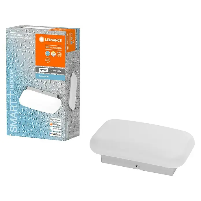 Ledvance LED-Wandleuchte - 12 W, L x B x H: 28 x 16 x 9,4 cm, Weiß, Mehrfarbig - Diagonale Ansicht