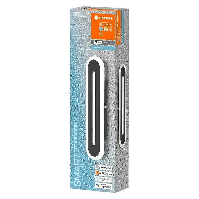 Ledvance LED-Wandleuchte - 13 W, L x B x H: 30 x 7 x 5 cm, Schwarz, Mehrfarbig - Diagonale Ansicht
