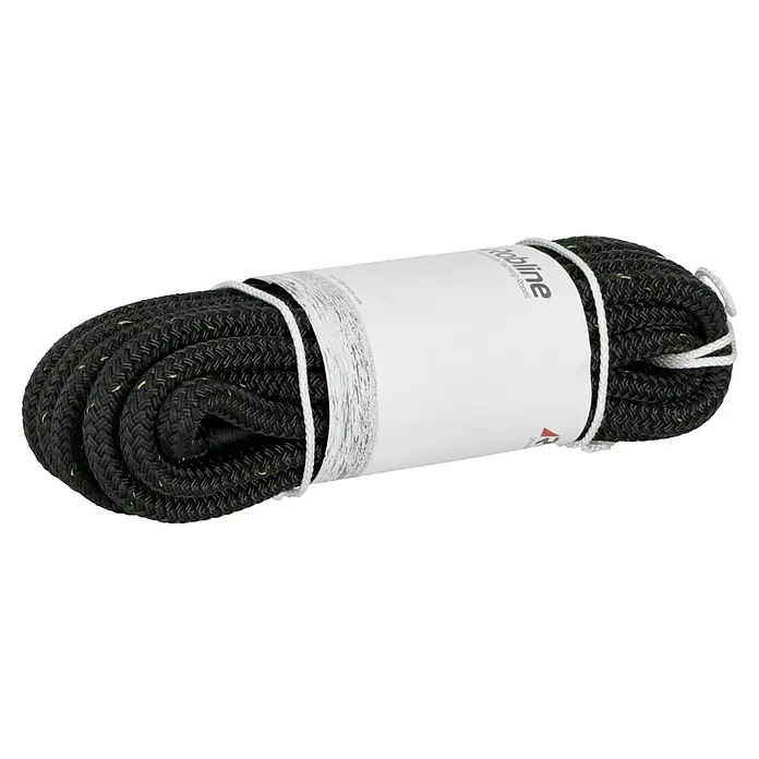 Robline Festmacherleine Rio Green - Ø x L: 10 mm x 8 m, Schwarz, Polyester - Diagonale Ansicht