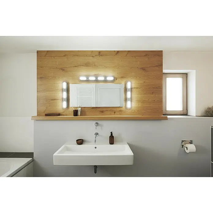 Ledvance LED-Wandstrahler - 20 W, L x B x H: 44,5 x 6 x 5,8 cm, Silber, Mehrfarbig, 1 Stk. - Stimmungsaufnahme