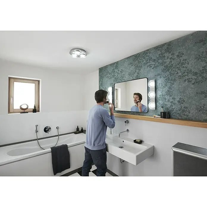 Ledvance LED-Wand- & Deckenstrahler - 18 W, L x B x H: 30 x 30 x 7,8 cm, Silber, Mehrfarbig, 1 Stk. - Anwendungsbeispiel