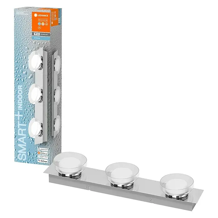 Ledvance LED-Wand- & Deckenstrahler - 18 W, L x B x H: 48 x 10 x 7,8 cm, Silber, Mehrfarbig, 1 Stk. - Diagonale Ansicht