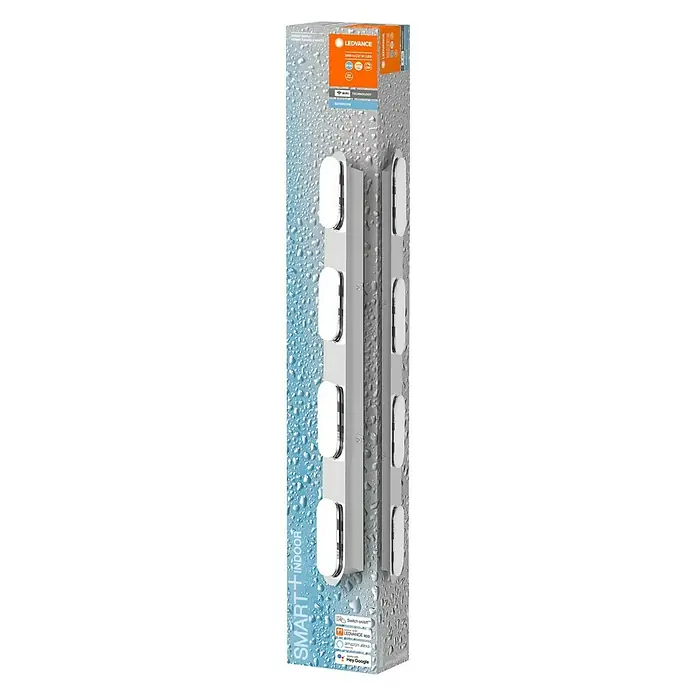 Ledvance LED-Wandstrahler - 27 W, L x B x H: 57,5 x 6 x 5,8 cm, Silber, Mehrfarbig, 1 Stk. - Diagonale Ansicht