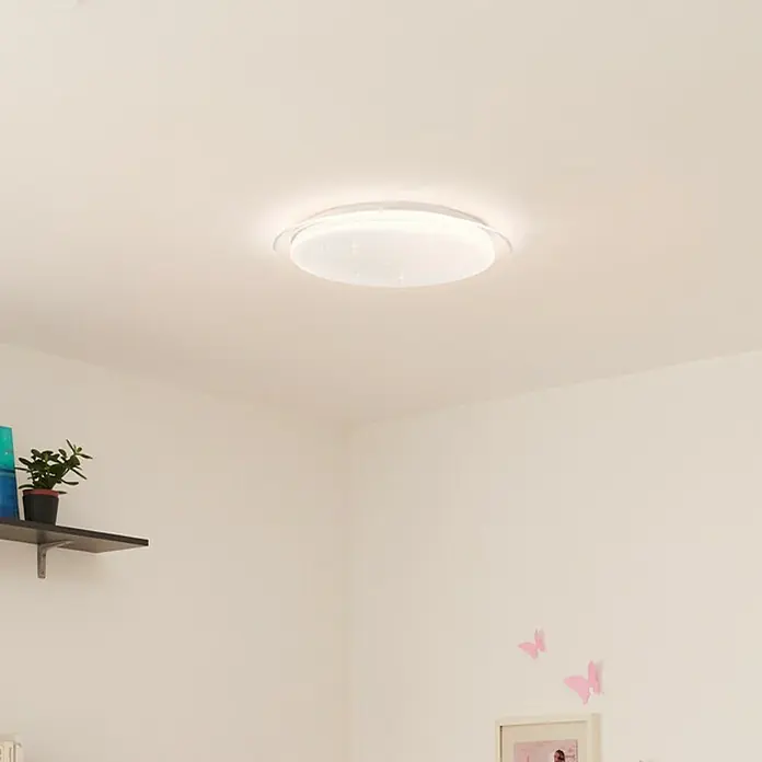 Ledvance LED-Deckenleuchte rund - 24 W, Ø x H: 46 x 7,6 cm, Weiß, Warmweiß - Bildausschnitt