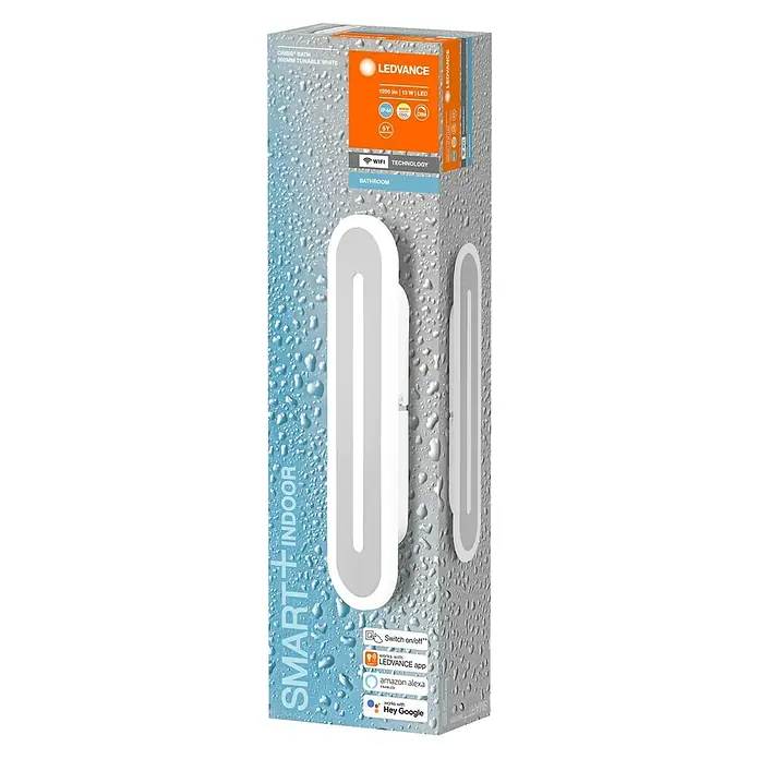Ledvance LED-Wandleuchte - 13 W, L x B x H: 30 x 7 x 5 cm, Weiß, Mehrfarbig - Diagonale Ansicht