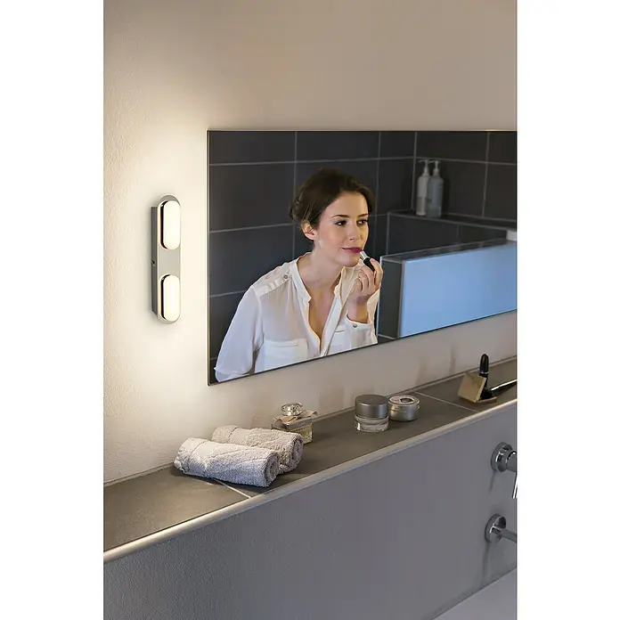 Ledvance LED-Wandstrahler - 15 W, L x B x H: 29,5 x 6 x 5,8 cm, Silber, Mehrfarbig, 1 Stk. - Anwendungsbeispiel