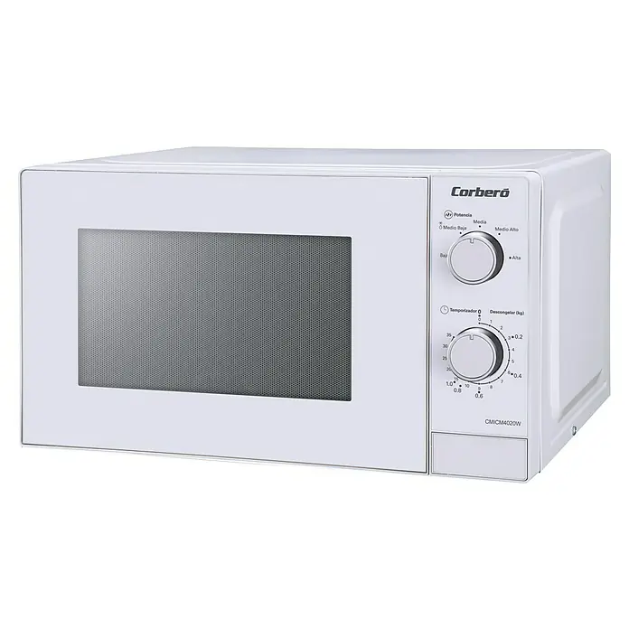 Corberó Microondas CMICM4020W - Potencia máx.: 700 W, 20 l, Blanco - Vista angular