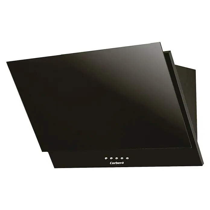 Corberó Campana extractora de vidrio CCSP10090PGL - Ancho: 90 cm, Potencia de aire máx.: 750 m³/h aire extraído, Negro - Vista angular
