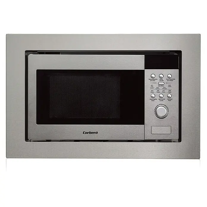 Corberó Microondas empotrado CMICIM122 - Potencia máx.: 1.250 W, 20 l, Acero inoxidable - Vista frontal