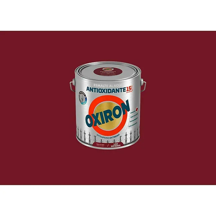 Oxiron Esmalte para metal - Rojo carruaje, 2,5 l, Satinado, Base al agua