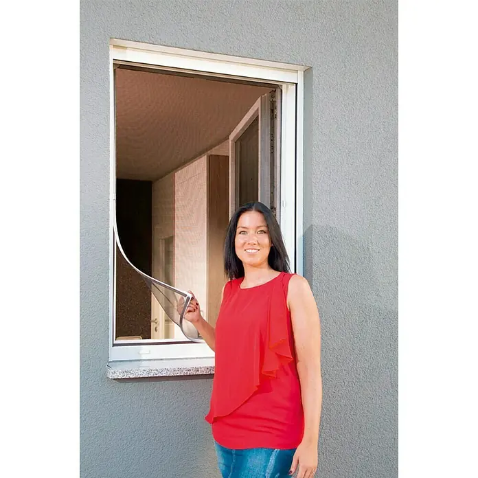 Schellenberg Insect Stop Mosquitera para ventana Magnetic - An x Al: 100 x 120 cm, Blanco, Poliéster