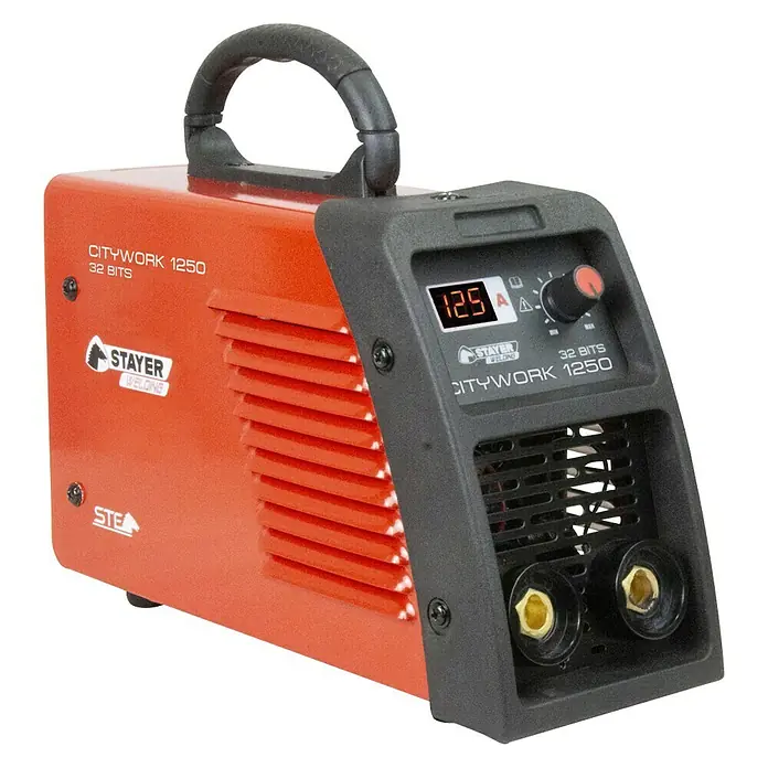 Stayer Citywork Equipo de soldadura Inverter 1250 GEK - Corriente de soldadura: 125 A, Grosor de electrodo: 1,6 - 3,2 mm - Vista angular