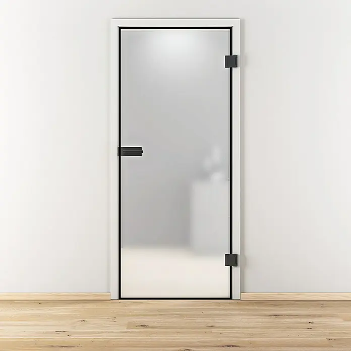 Diamond Doors Black Edition Glasdrehtür Edge - 834 x 1.972 mm, DIN Rechts, Mattglas - Stimmungsaufnahme