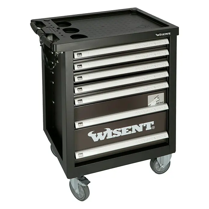 Wisent Werkstattwagen WW 5000 - L x B x H: 77,5 x 47 x 97,5 cm, Mit Werkzeug, Anzahl Schubladen: 7 Stk. - Vorderansicht