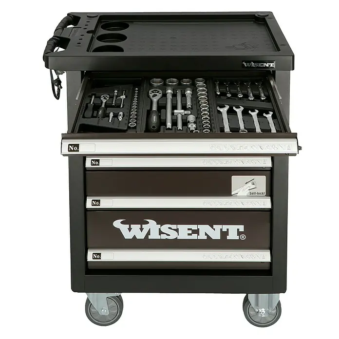 Wisent Werkstattwagen WW 5000 - L x B x H: 77,5 x 47 x 97,5 cm, Mit Werkzeug, Anzahl Schubladen: 7 Stk. - Vorderansicht