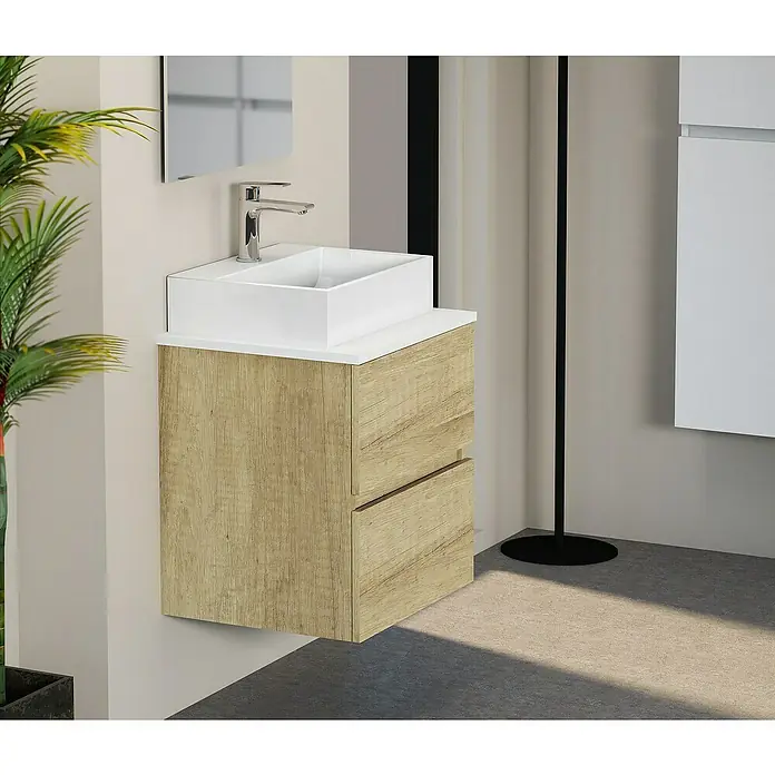 Mueble de lavabo Fons - 39 x 50 x 56 cm, Nature, Mate - Foto ambiente