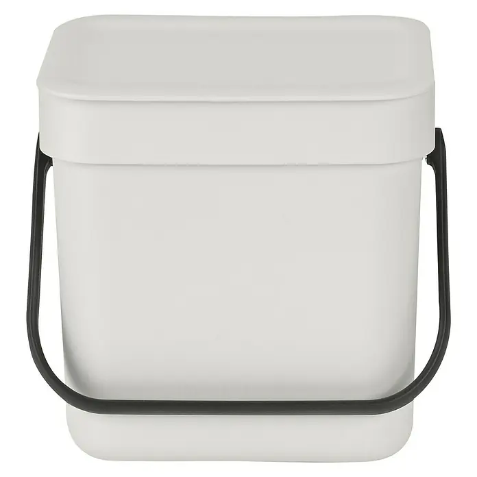 Brabantia Cubo de la basura Sort & Go - 3 l, Gris, Rectangular, Plástico - Vista frontal