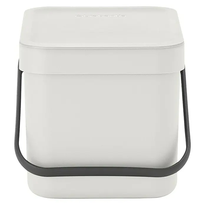 Brabantia Cubo de la basura Sort & Go - 6 l, Gris, Rectangular, Plástico - Vista frontal