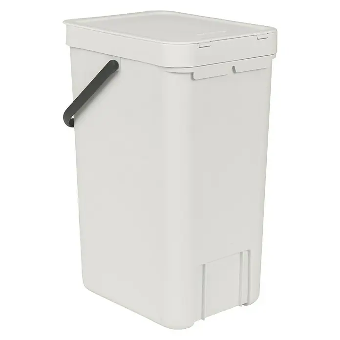 Brabantia Cubo de la basura Sort & Go - 16 l, Gris, Rectangular, Plástico - Vista angular