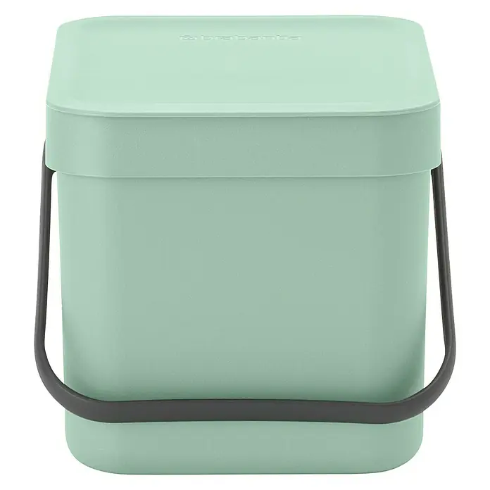 Brabantia Cubo de la basura Sort & Go - 6 l, Verde, Rectangular, Plástico - Vista frontal
