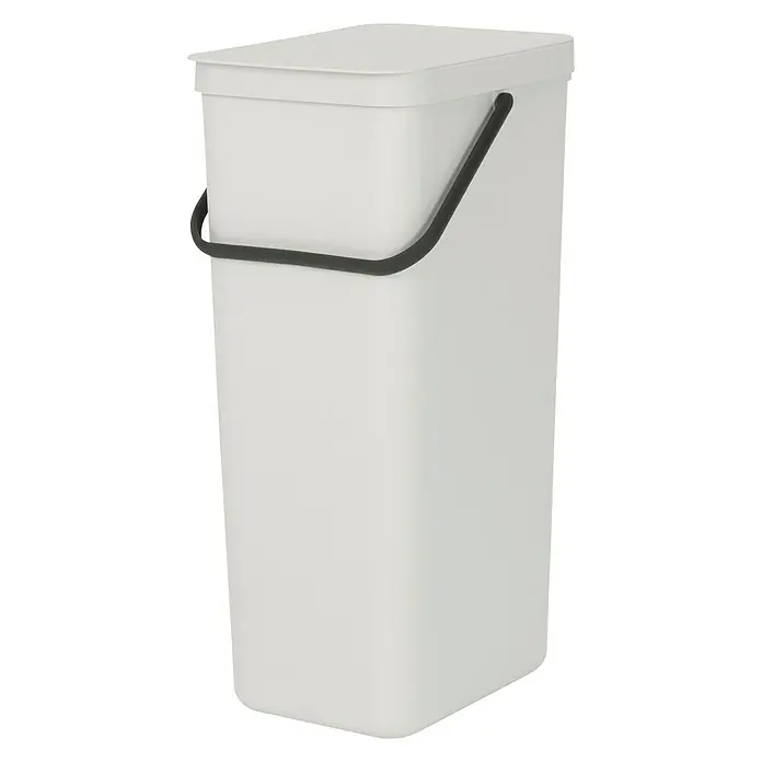 Brabantia Cubo de la basura Sort & Go - 40 l, Gris, Rectangular, Plástico - Vista angular