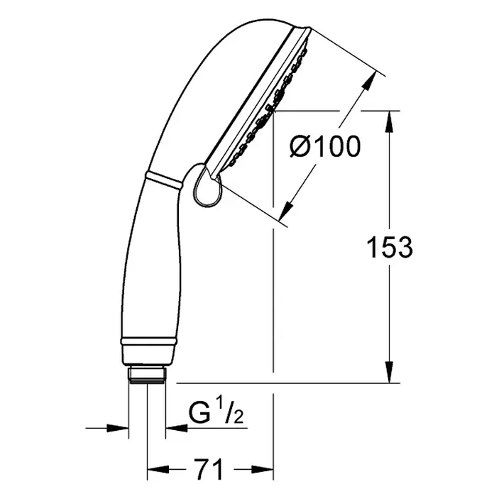 Grohe Handbrause Tempesta Rustic 100 - Anzahl Funktionen: 4 Stk., 9,5 l/min bei 3 bar, Chrom - Vorderansicht